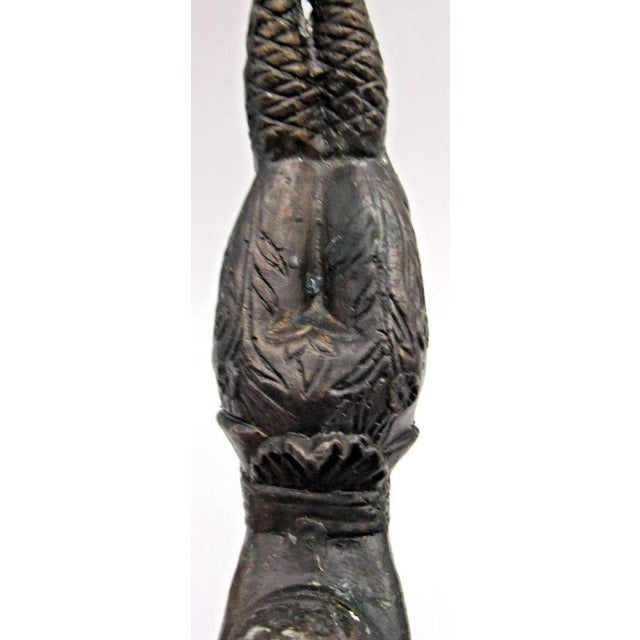 Matched Pair of Vintage Boho Patinated Bronze Acrobat Candle Holders For Sale - Image 11 of 16