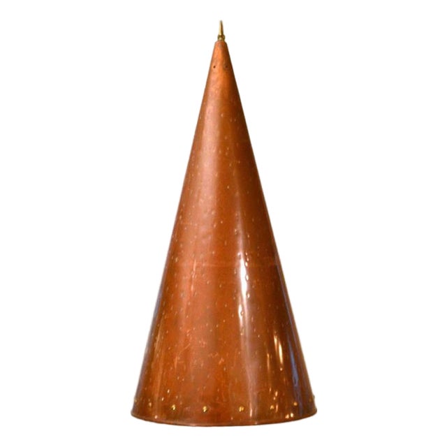 Scandinavian Cone-Shaped Copper Pendant Lamp For Sale