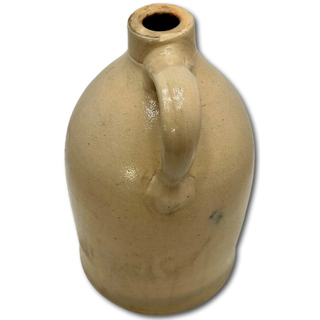 Antique American Blue Decorated 2 Gallon Stoneware Advertising Jug by West Troy Pottery Co. New York Circa 1880s For Sale - Image 16 of 18