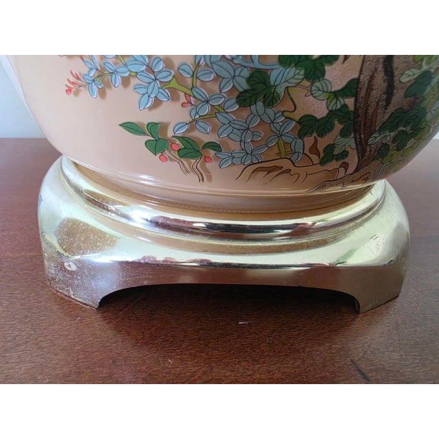 Beige Vintage 1983 Chinoiserie Ginger Jar Table Lamps - Matching Pair by Cycle II Corp For Sale - Image 8 of 16