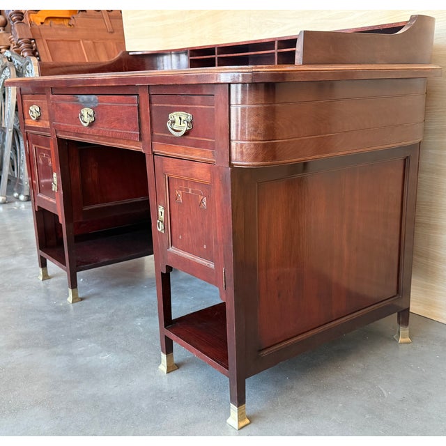 Art Deco Desk Table with Two Faces and Two Levels, 1940 For Sale - Image 4 of 18