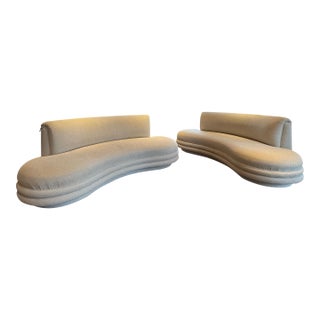 Pair of Vintage Kidney Shaped Sofas For Sale
