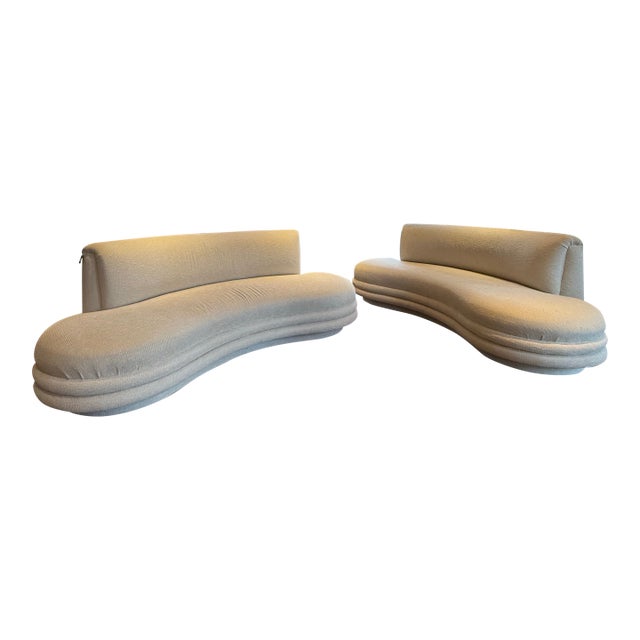 Pair of Vintage Kidney Shaped Sofas For Sale