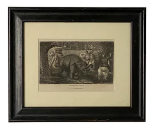 "Elephant Capture" Engraving England Circa 1820