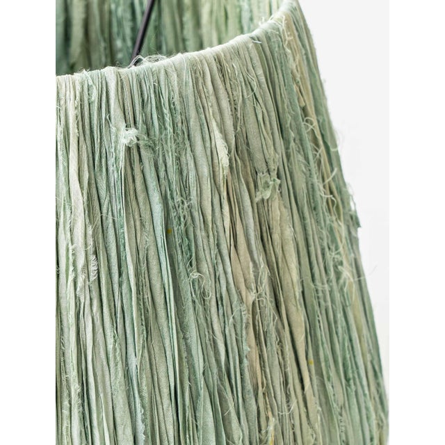 Art Deco Japonisme Ceramic Table Lamp with Silk Sari Ribbon Lampshade, 1928 For Sale - Image 10 of 15