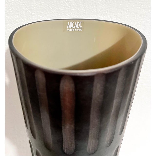 Glass Sergio Constantini, Large Murano Abstract Hand Blown Arcade Glass Sculpture Marcello Panza Vase For Sale - Image 7 of 12