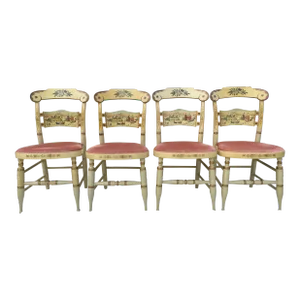 1970s Vintage Limited Edition Set of 4 Butler McCook Homestead the Amos Bull House Chairs