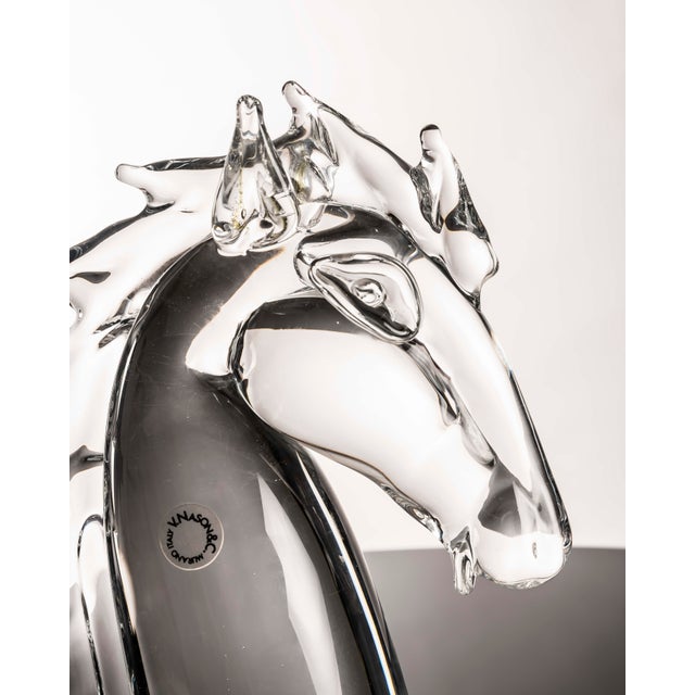 Figurative sculpture in murano glass depicting a stylized horse, a work by vincenzo nason, made in murano, italy, second...
