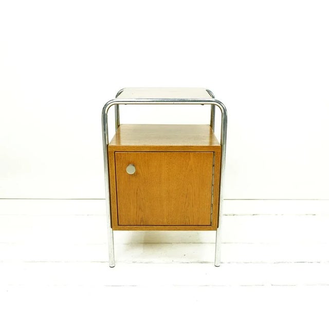 Silver Bauhaus Steel Tube Bedside Table from Kovona, 1930s For Sale - Image 8 of 8
