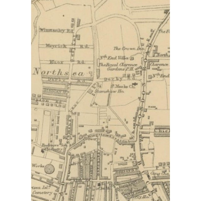 Black Antique Town Map of Portsmouth by George W. Bacon, 1885 For Sale - Image 8 of 13