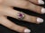 Modern Late 20th Century Intense Pink Sapphire 0.41ct Diamond Platinum Ring Size 5.5 For Sale - Image 3 of 18