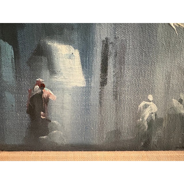 Wood Mid 20th Century Framed Oil Painting by Spanish Artist Joe Luis Campuzano For Sale - Image 7 of 12