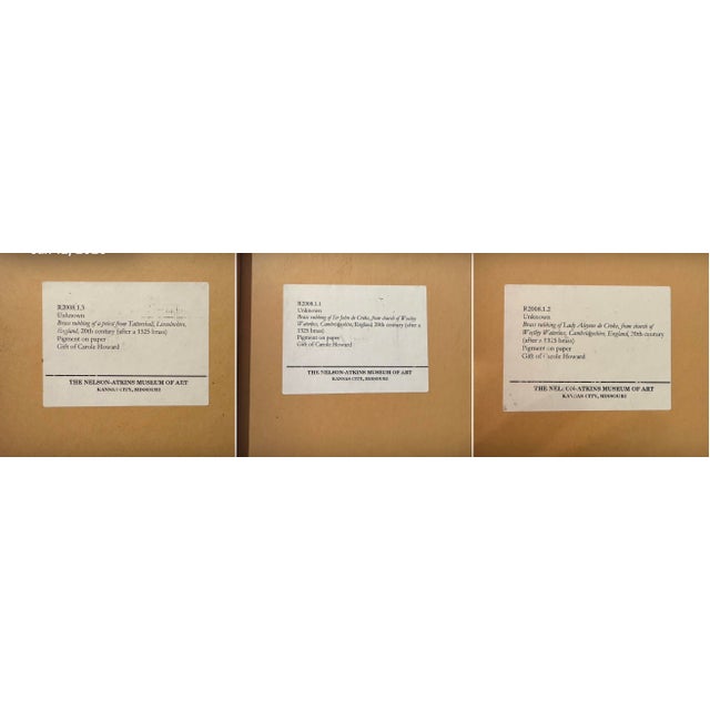 Twentieth Century Brass Rubbings Triptych, Set of Three For Sale - Image 12 of 17