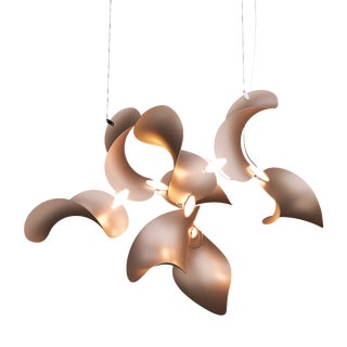 Dune 8 Cluster Chandelier with Metallic Tone Shades from Moss Objects For Sale