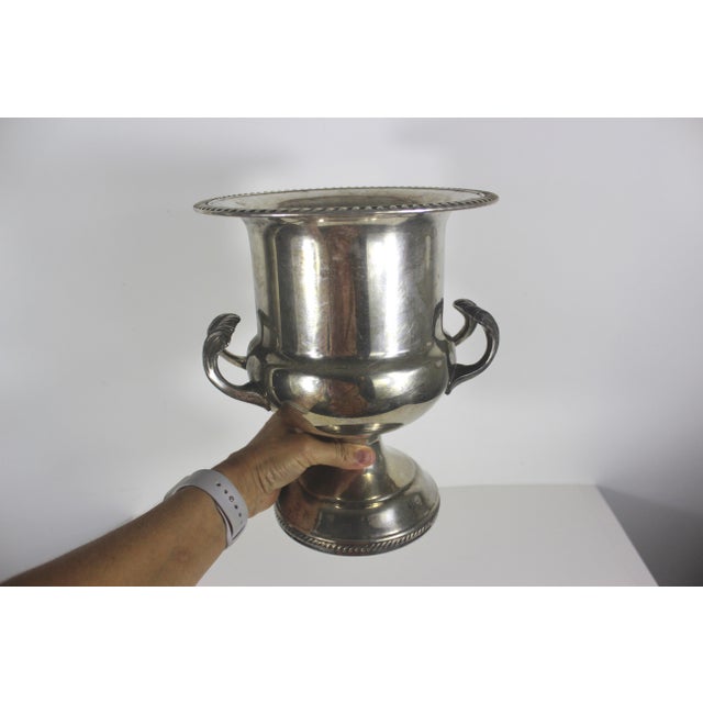 Metal Early 20th Century Wine Cooler, Patina, Indoor Planter, Kitchen Crock, Spoon Holder Made Usa Silverplate For Sale - Image 7 of 12