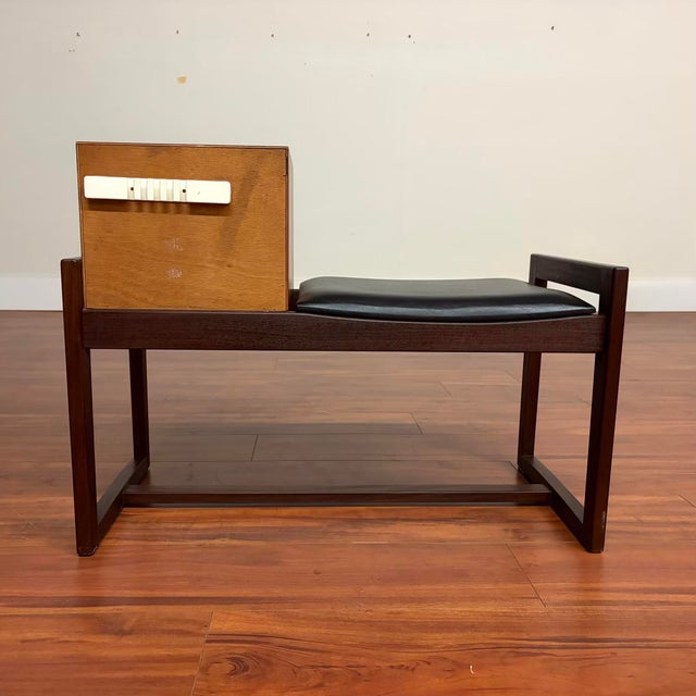 Vintage Teak Entry Bench or Telephone Table For Sale - Image 9 of 11