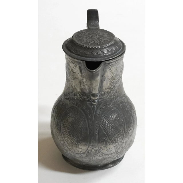 French Antique Pewter Pitcher W/Touch Marks Circa XVIII Century For Sale - Image 3 of 9