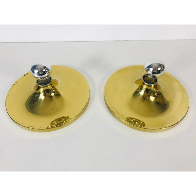 Honsel 1960s Mid-Century Modern Golden Wall Lamps by Honsel Leuchten, Germany - a Pair For Sale - Image 4 of 12