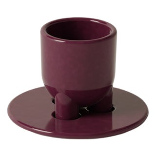 Cuuup Super Glossy Porpora Coffee Cup and Saucer by Burgio., Set of 2 For Sale