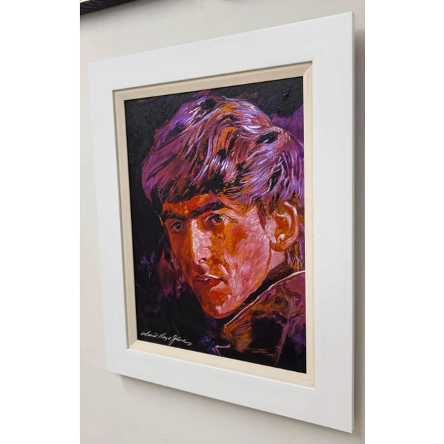 David Lloyd Glover Beatle George Harrison Print on Canvas Limited Edition Signed 1990's For Sale - Image 4 of 10