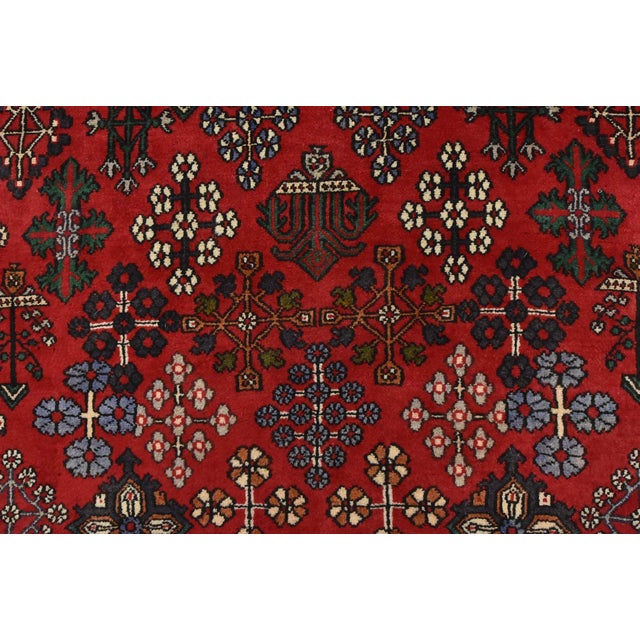 Maymeh Runner 4’3” X 12’6” Red Wool Vintage Tribal Hand-Knotted Oriental Rug For Sale - Image 9 of 15