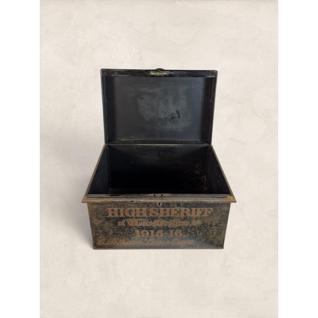 Antique English Painted Metal Deed Box For Sale In Tampa - Image 6 of 9