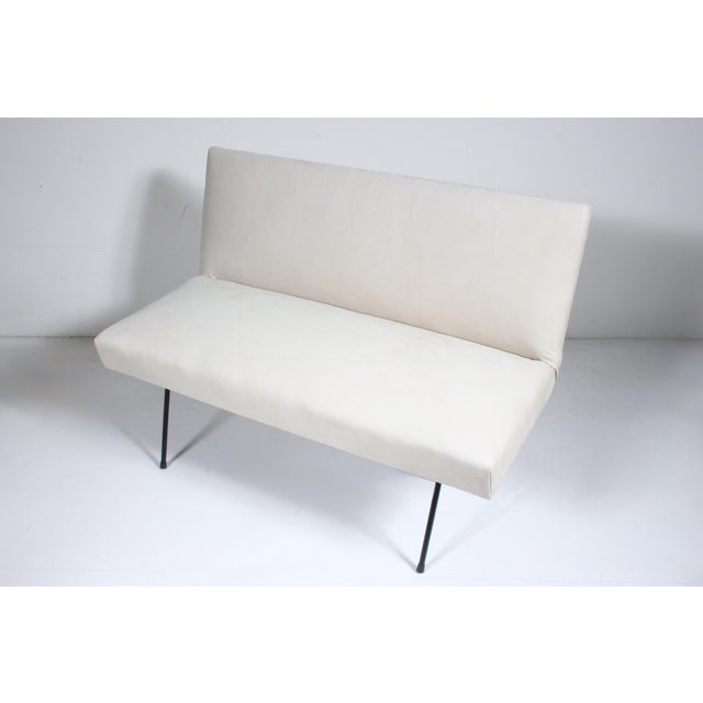 Mid 20th Century Milo Baughman for Pacific Iron Style Suede and Iron Settee For Sale - Image 10 of 18