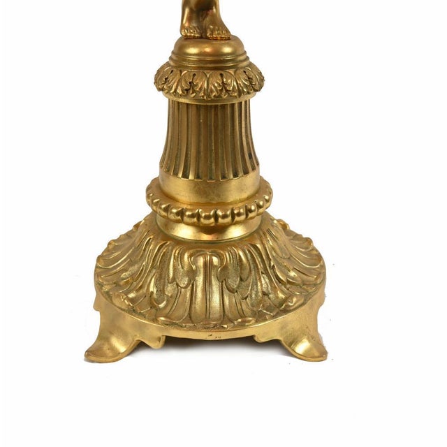 Gilt Bronze Candelabras Figural Cherub Ormolu, Set of 2 For Sale - Image 6 of 16