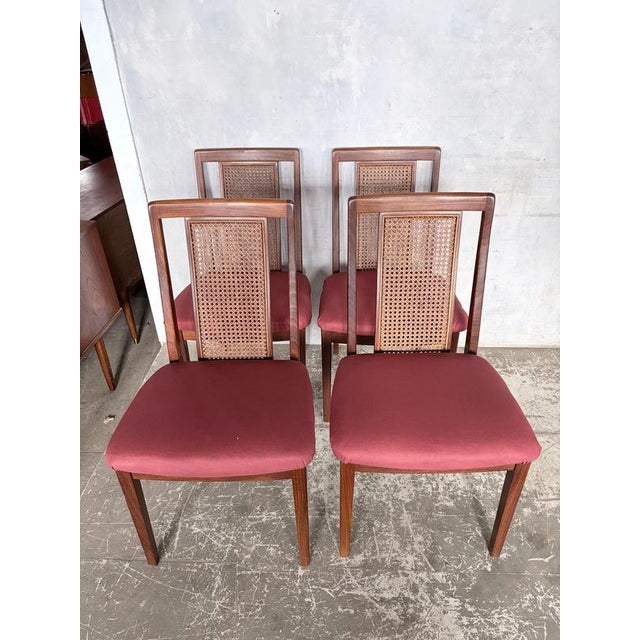Afromosia Teak and Cane Dining Chairs from G-Plan, Set of 4 For Sale - Image 3 of 10