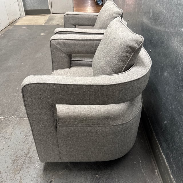 2010s Revelation by Uttermost Nixon Swivel Chairs, Pair For Sale - Image 5 of 12