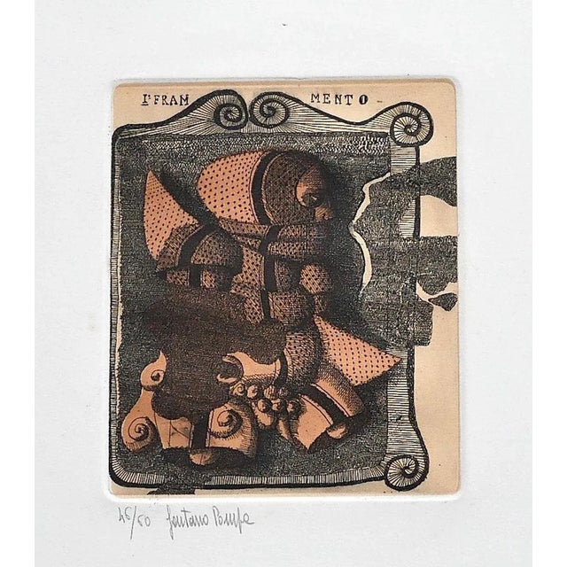 Fragment - Original Etching by Gaetano Pompa - 1980 ca. 1980 ca. For Sale - Image 3 of 3