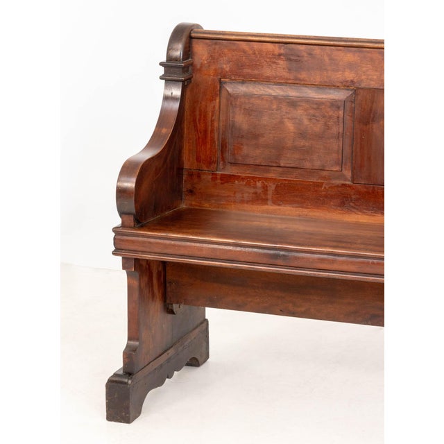 Renaissance American Renaissance Style Wood Church Pew For Sale - Image 3 of 10