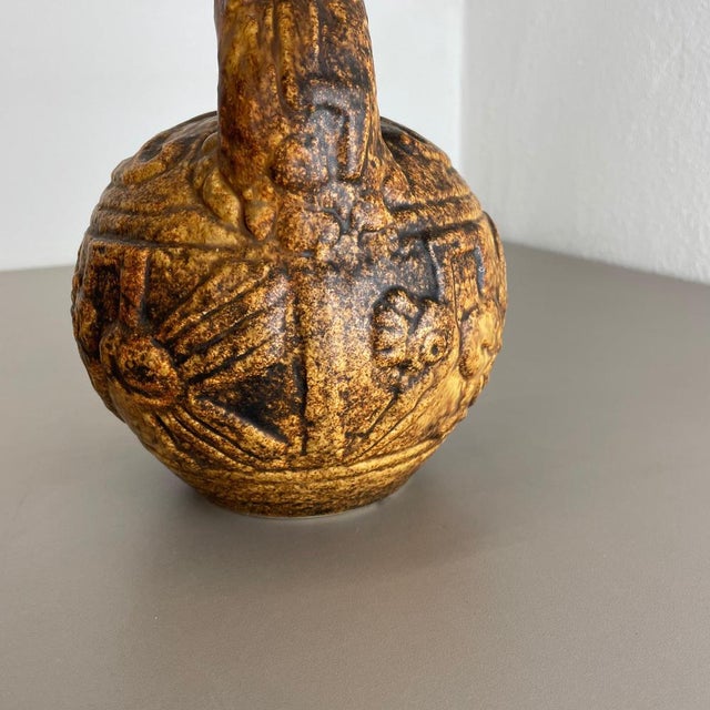 Large Colorful Fat Lava Pottery Maya Tiki Vase from Jasba Ceramics, Germany, 1970s For Sale - Image 11 of 18