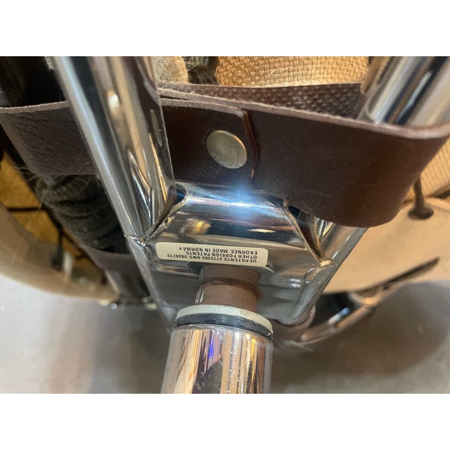 MCM Vintage Ekornes Chair and Ottoman W Great Chrome Base For Sale In Phoenix - Image 6 of 11