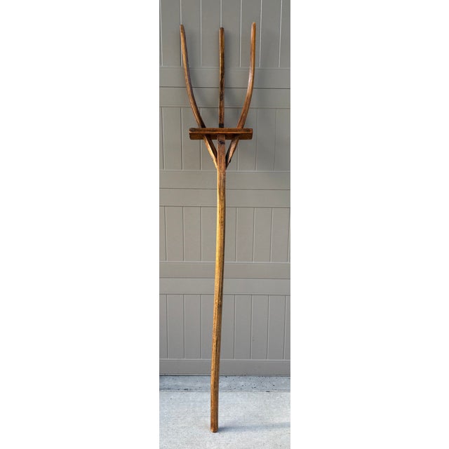 Large 19th Century American Primitive Folk Art Sculptural Hay Fork For Sale - Image 16 of 18