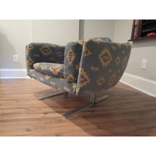 Founders Furniture Company 1970 Founders Vintage Lounge Chair with Chrome Base For Sale - Image 4 of 7