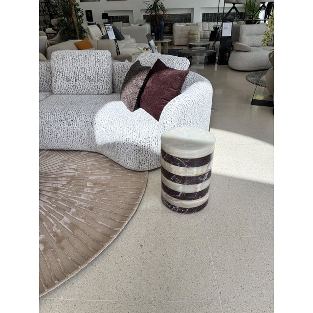 Gemstone Onyx and Marble Side Table by Forzini For Sale - Image 7 of 7