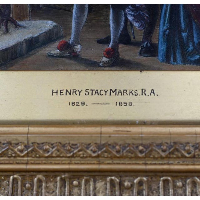 You are viewing a wonderful Victorian oil painting showing an interior scene in the Elizabethan era The painting is by...