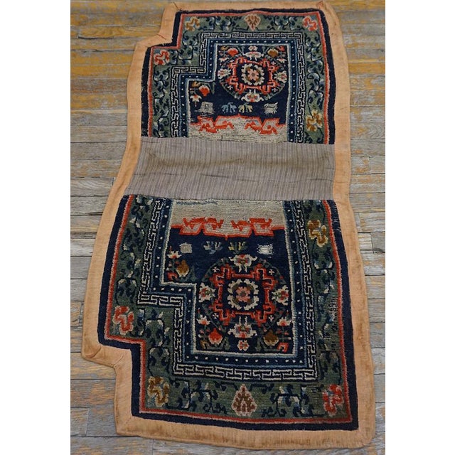 Navy Blue 1930s Blue Navy Geometric Antique Horse Cover Rug 2'2"x4'4" Handknotted Wool Carpet For Sale - Image 8 of 10