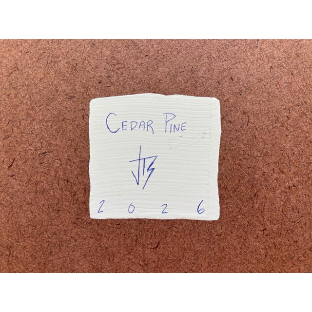 “Cedar Pine" Green Abstract Art in Antique Frame, Transitional Living Room Art by JTS For Sale - Image 9 of 10