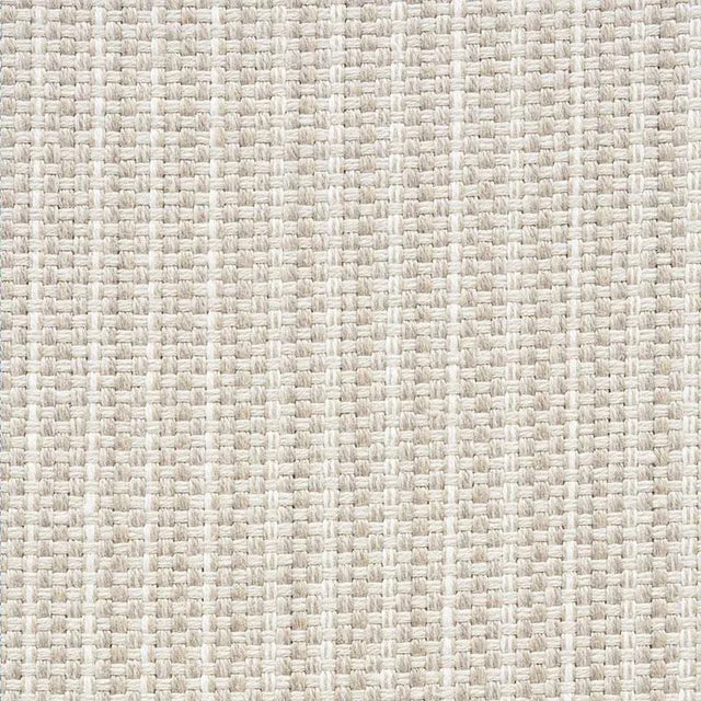 Sample - Schumacher Rustic Basketweave Fabric in Natural For Sale