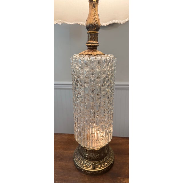 Italian Murano Glass Lamp With Brass Base For Sale - Image 3 of 12