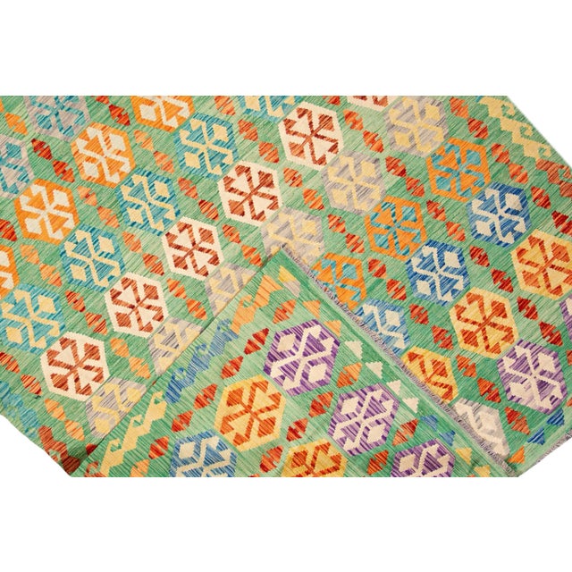 Contemporary Modern Flatweave Kilim Rug For Sale - Image 3 of 11