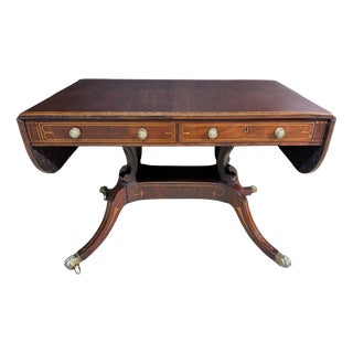 Georgian Inlaid Mahogany Sofa Table, 1820 For Sale