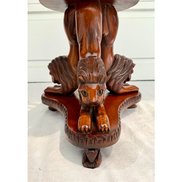 Traditional Traditional Regency Lion and the Mouse Pedestal Wood Jardiniere Fernerie For Sale - Image 3 of 11