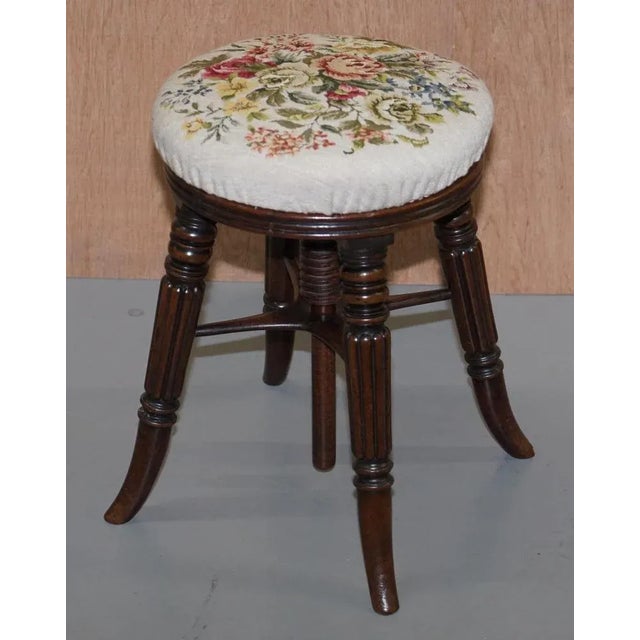 Antique Height Adjustable Piano Stool from Gillows of Lancaster For Sale - Image 3 of 18