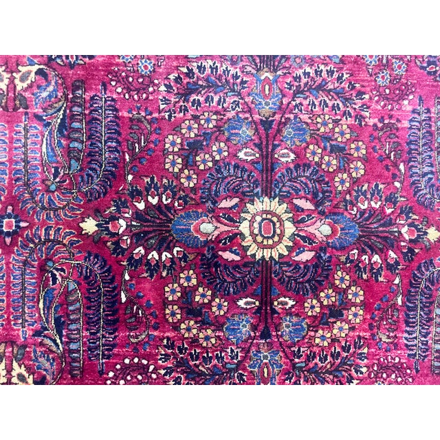 Red Antique Persian Sarouk Rug For Sale - Image 8 of 10