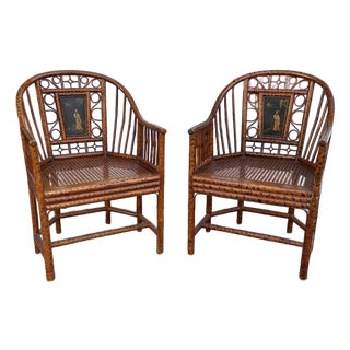 Vintage Pair of Brighton Pavilion Bamboo Chairs For Sale