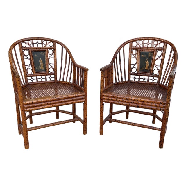 Vintage Pair of Brighton Pavilion Bamboo Chairs For Sale