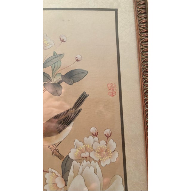 Chinese Mid 20th Century School of Tientsin; Original Watercolor on Silk "Bird" China For Sale - Image 3 of 5